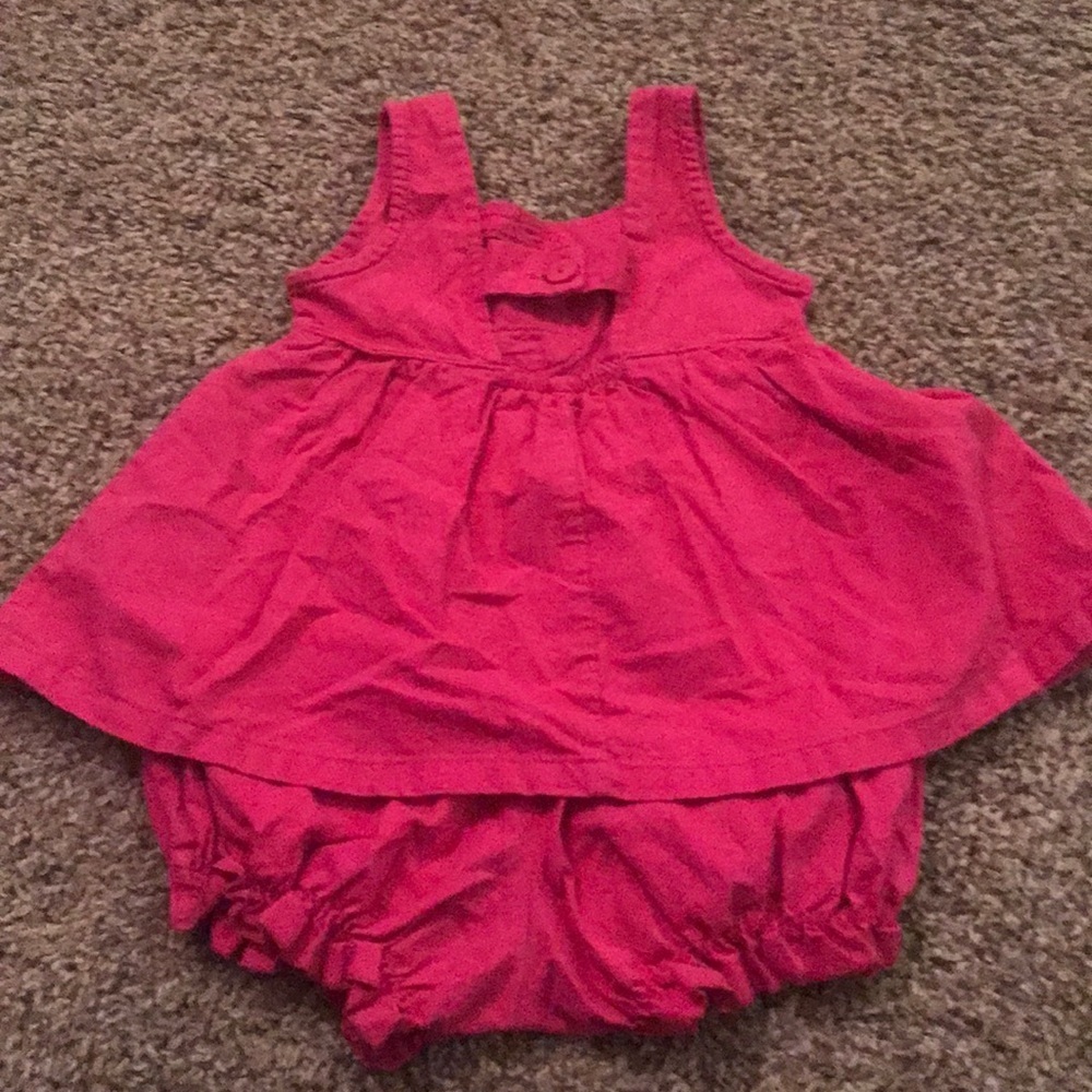 Basic Edition Red Tank Top Dress Button Bottom - Picture 4 of 5